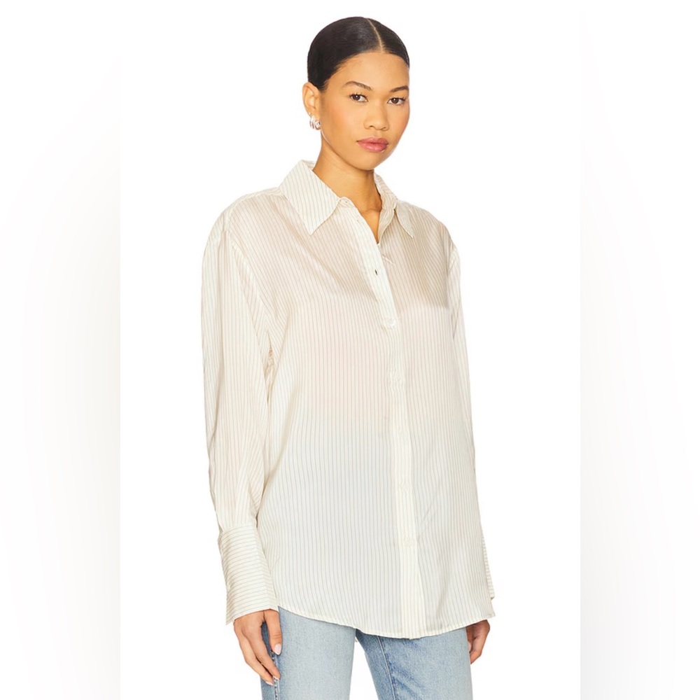 NWT Anine Bing Bridget Shirt in‎ Ivory & Black in XS - Picture 9 of 15